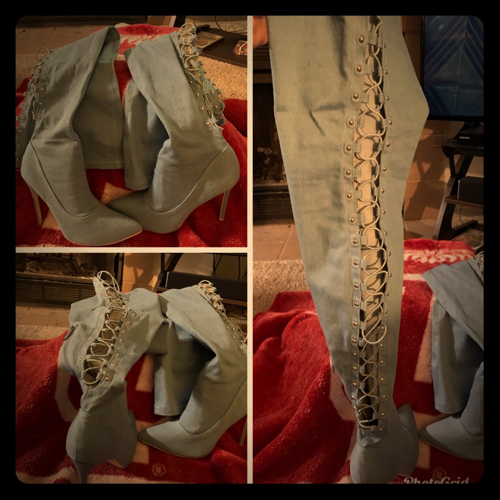Lace back boots